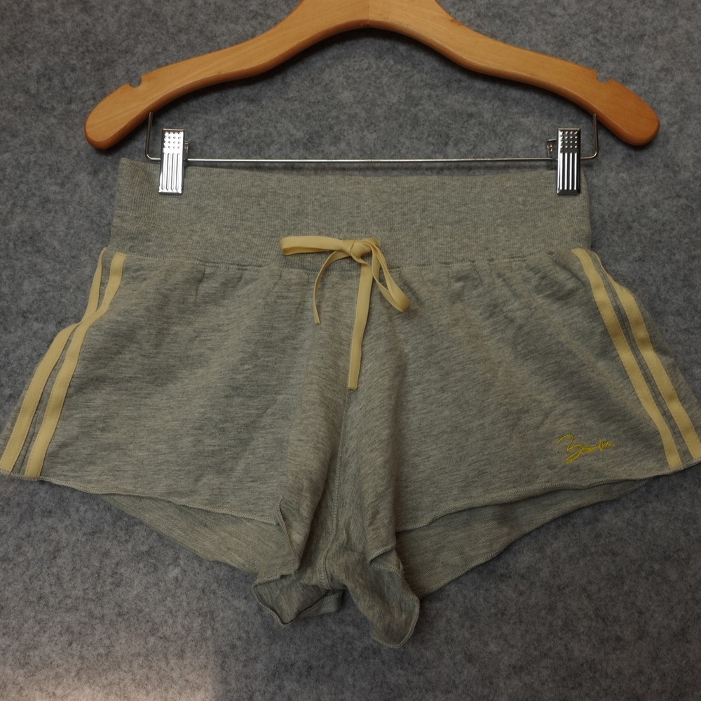Y2K Sweat Shorts Womens S Gray Hot Pants Lounge Low Rise Sporty BAMBA 28x2 NEW